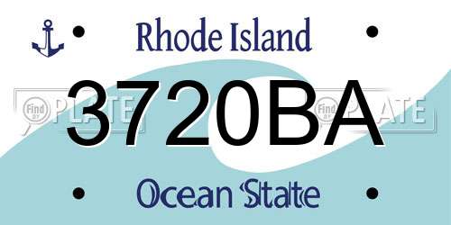3720BA Rhode Island License Plate