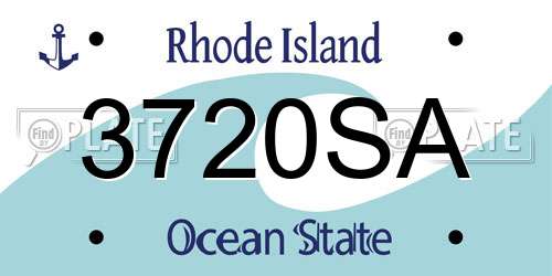 3720SA Rhode Island License Plate