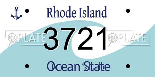 3721 Rhode Island License Plate