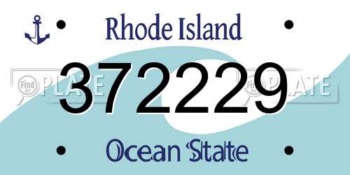 372229 Rhode Island License Plate
