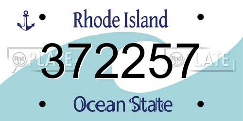 372257 Rhode Island License Plate