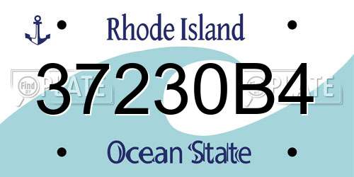 37230B4 Rhode Island License Plate