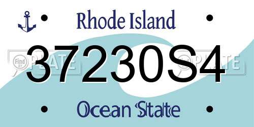 37230S4 Rhode Island License Plate