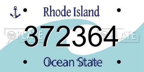 372364 Rhode Island License Plate