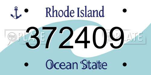 372409 Rhode Island License Plate