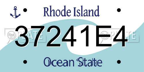 37241E4 Rhode Island License Plate