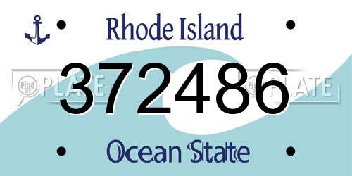 372486 Rhode Island License Plate