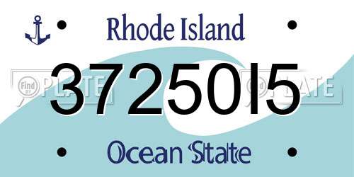 37250I5 Rhode Island License Plate