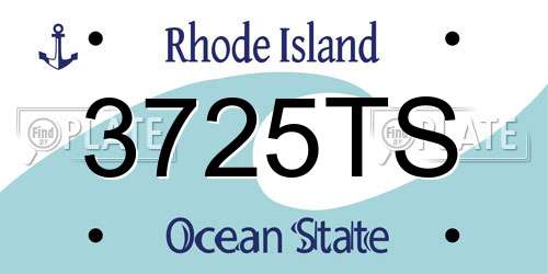 3725TS Rhode Island License Plate