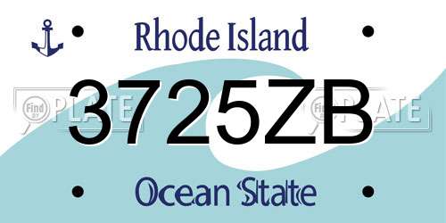 3725ZB Rhode Island License Plate