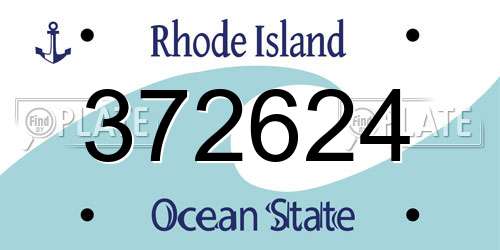 372624 Rhode Island License Plate