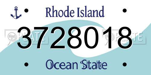3728018 Rhode Island License Plate