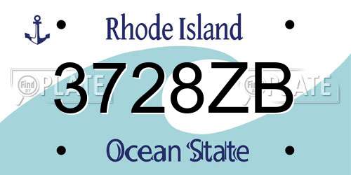 3728ZB Rhode Island License Plate