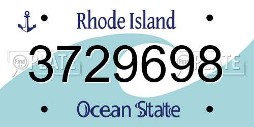 3729698 Rhode Island License Plate