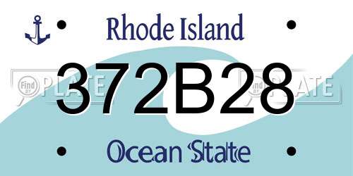 372B28 Rhode Island License Plate