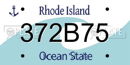 372B75 Rhode Island License Plate