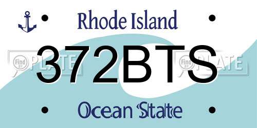 372BTS Rhode Island License Plate