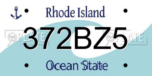 372BZ5 Rhode Island License Plate