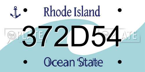 372D54 Rhode Island License Plate