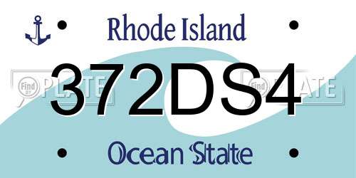 372DS4 Rhode Island License Plate