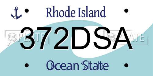 372DSA Rhode Island License Plate