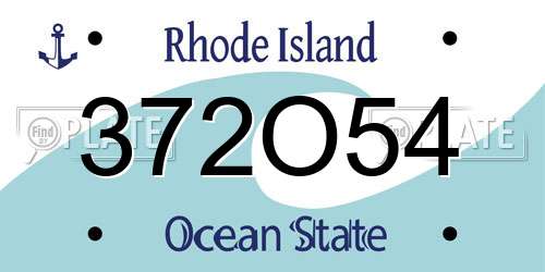 372O54 Rhode Island License Plate