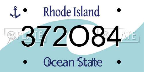 372O84 Rhode Island License Plate