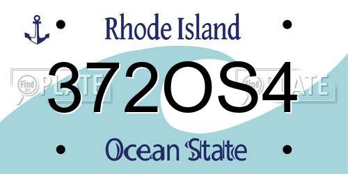 372OS4 Rhode Island License Plate