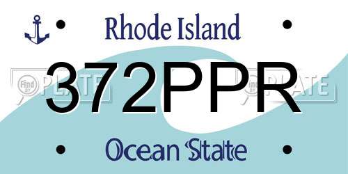 372PPR Rhode Island License Plate