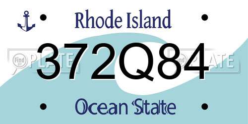 372Q84 Rhode Island License Plate