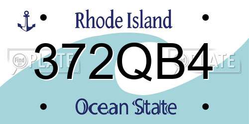372QB4 Rhode Island License Plate