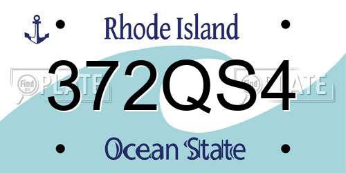 372QS4 Rhode Island License Plate