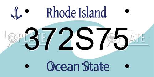 372S75 Rhode Island License Plate