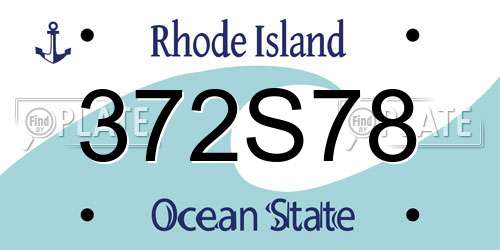 372S78 Rhode Island License Plate