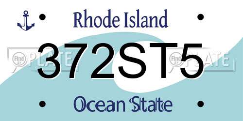 372ST5 Rhode Island License Plate
