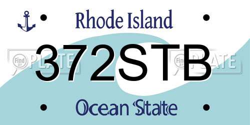 372STB Rhode Island License Plate