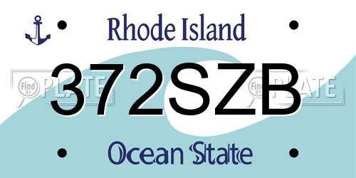 372SZB Rhode Island License Plate