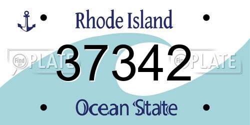 37342 Rhode Island License Plate