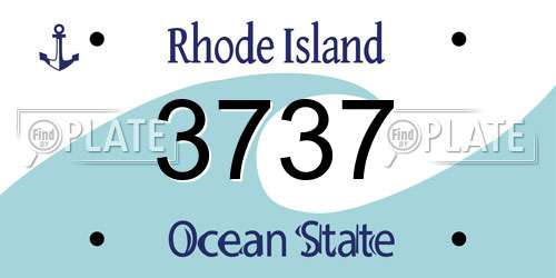 3737 Rhode Island License Plate