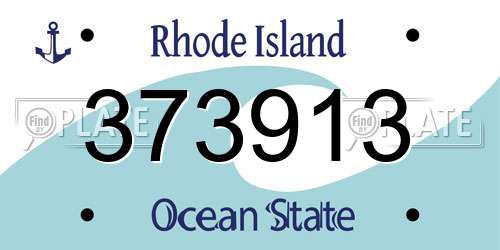373913 Rhode Island License Plate