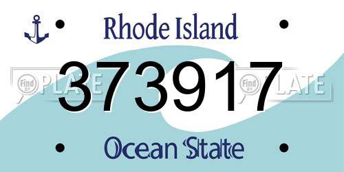 373917 Rhode Island License Plate