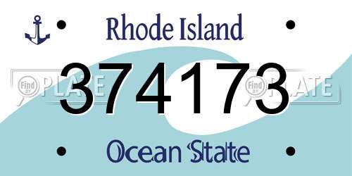 374173 Rhode Island License Plate