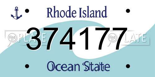 374177 Rhode Island License Plate