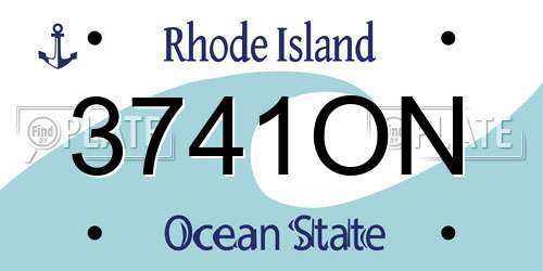 3741ON Rhode Island License Plate