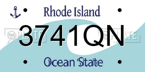 3741QN Rhode Island License Plate