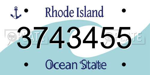 3743455 Rhode Island License Plate