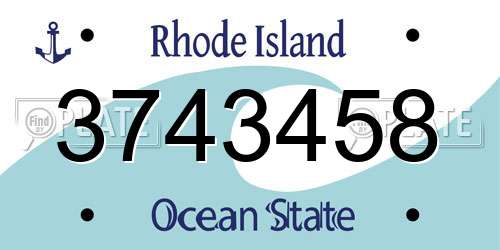 3743458 Rhode Island License Plate