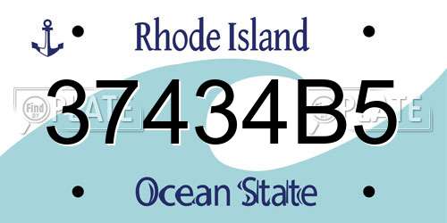 37434B5 Rhode Island License Plate