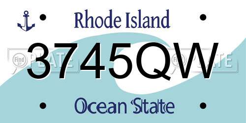 3745QW Rhode Island License Plate
