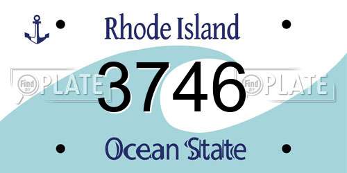 3746 Rhode Island License Plate